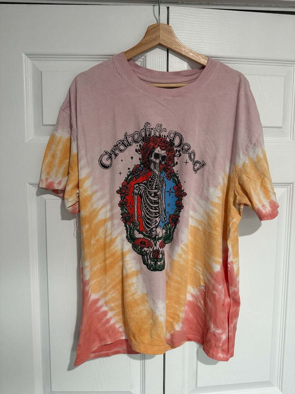 Grateful Dead Skeleton Rose Tie Dye T-Shirt XL